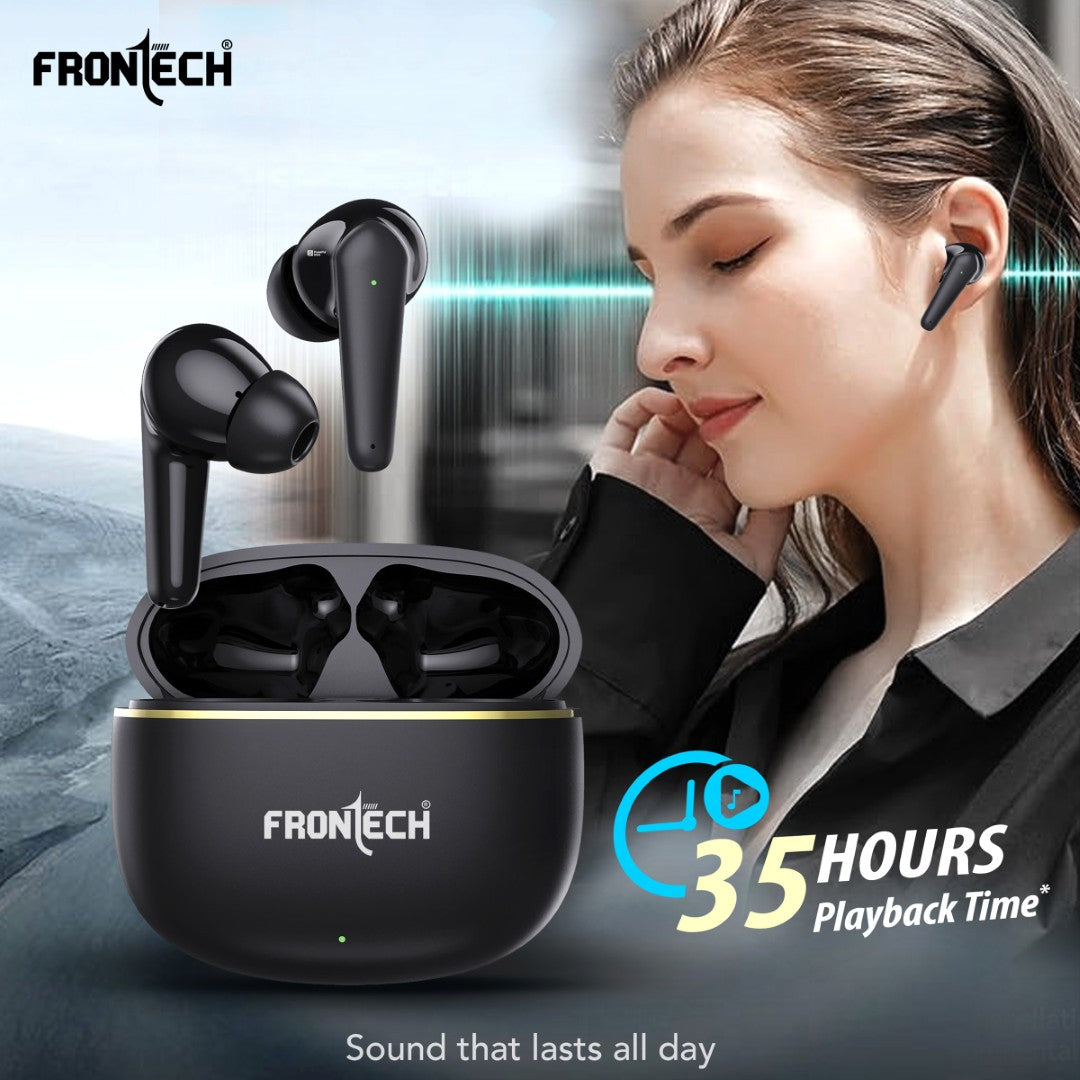 Frontech Wireless Earphone | Deep Bass, 35 Hrs Playtime, Bluetooth 5.3, Touch Control (EF-0063) Frontech Wireless Earphone | Deep Bass, 35 Hrs Playtime, Bluetooth 5.3, Touch Control (EF-0063)